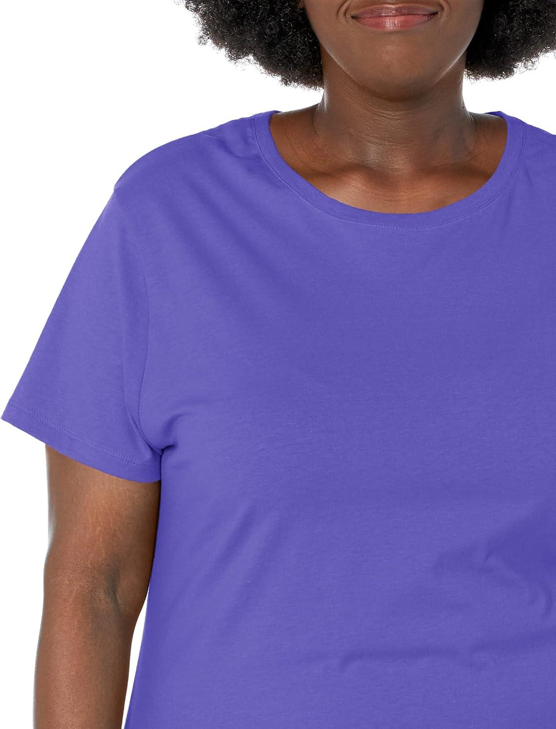 imageJUST My Size Womens PlusSize Short Sleeve Crew Neck TeePetal Purple