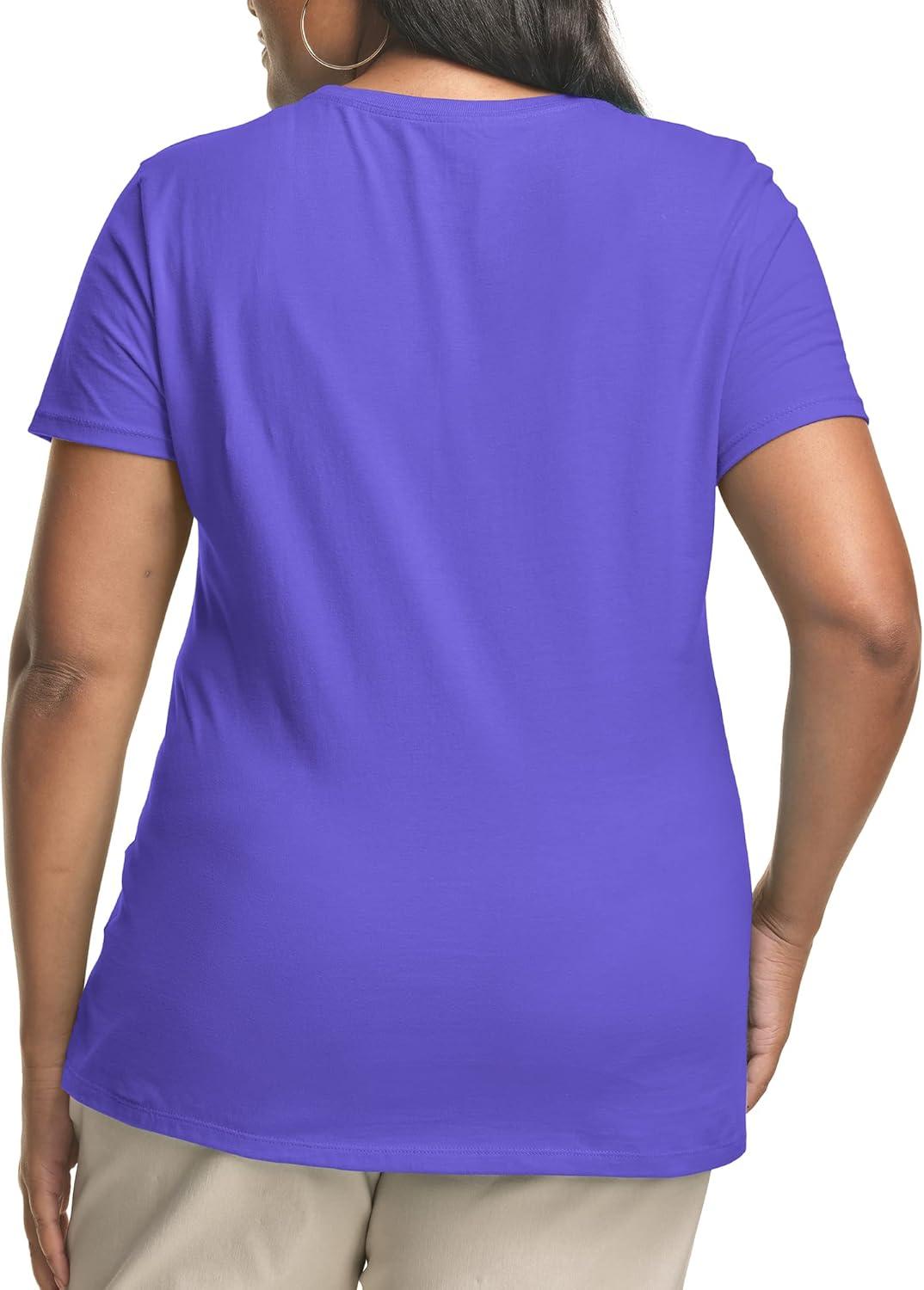 imageJUST My Size Womens PlusSize Short Sleeve Crew Neck TeePetal Purple