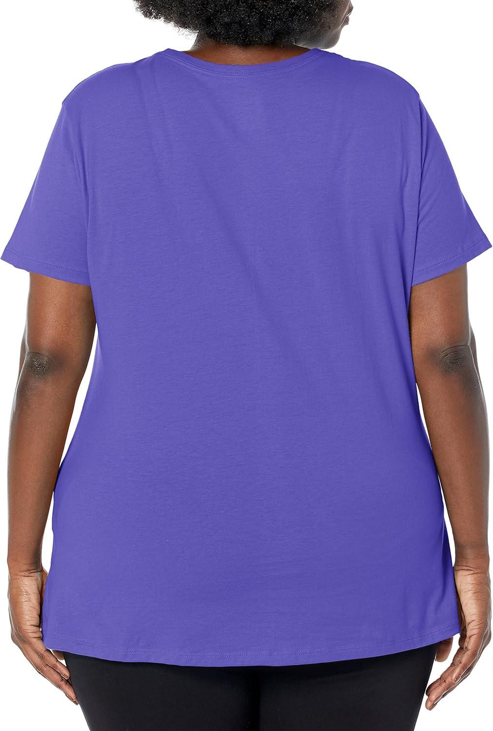 imageJUST My Size Womens PlusSize Short Sleeve Crew Neck TeePetal Purple