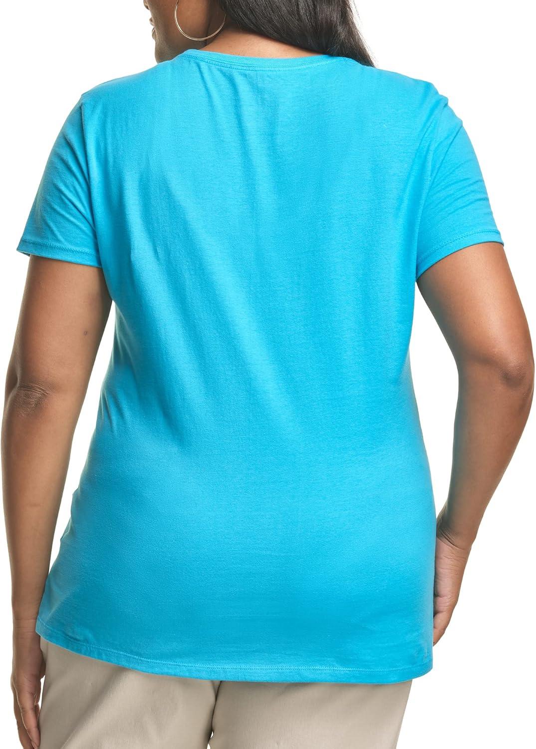 imageJUST My Size Womens PlusSize Short Sleeve Crew Neck TeeProcess Blue