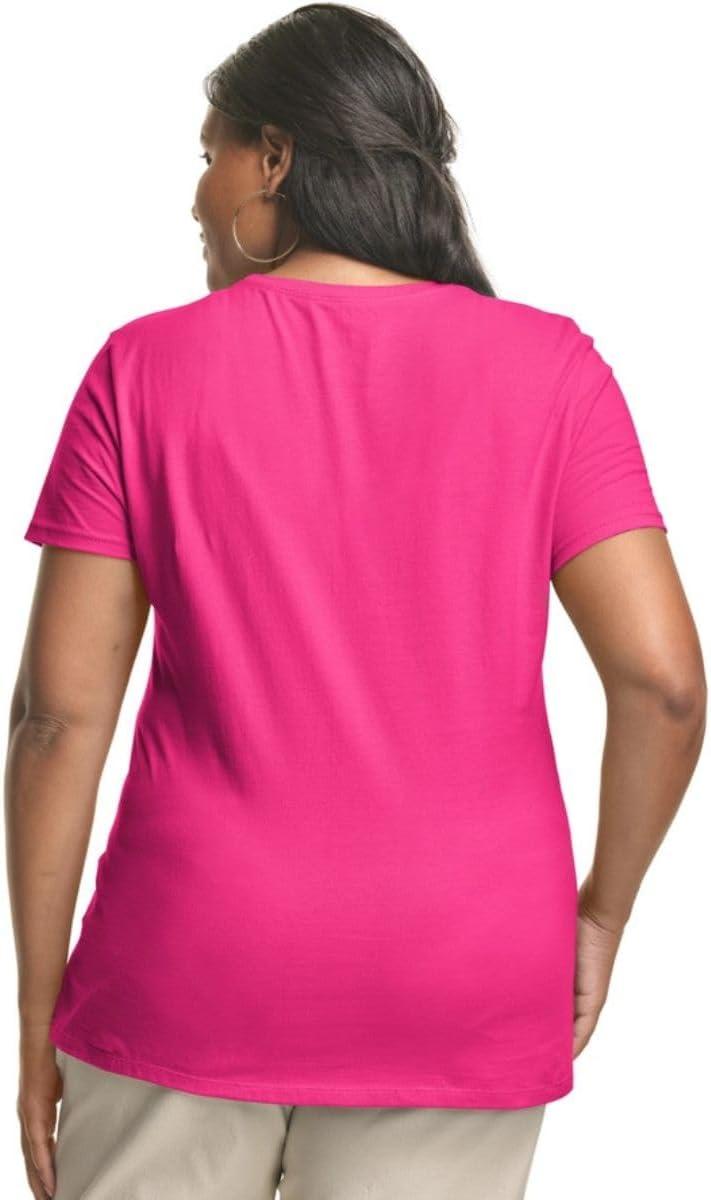 imageJUST My Size Womens PlusSize Short Sleeve Crew Neck TeeSizzling Pink