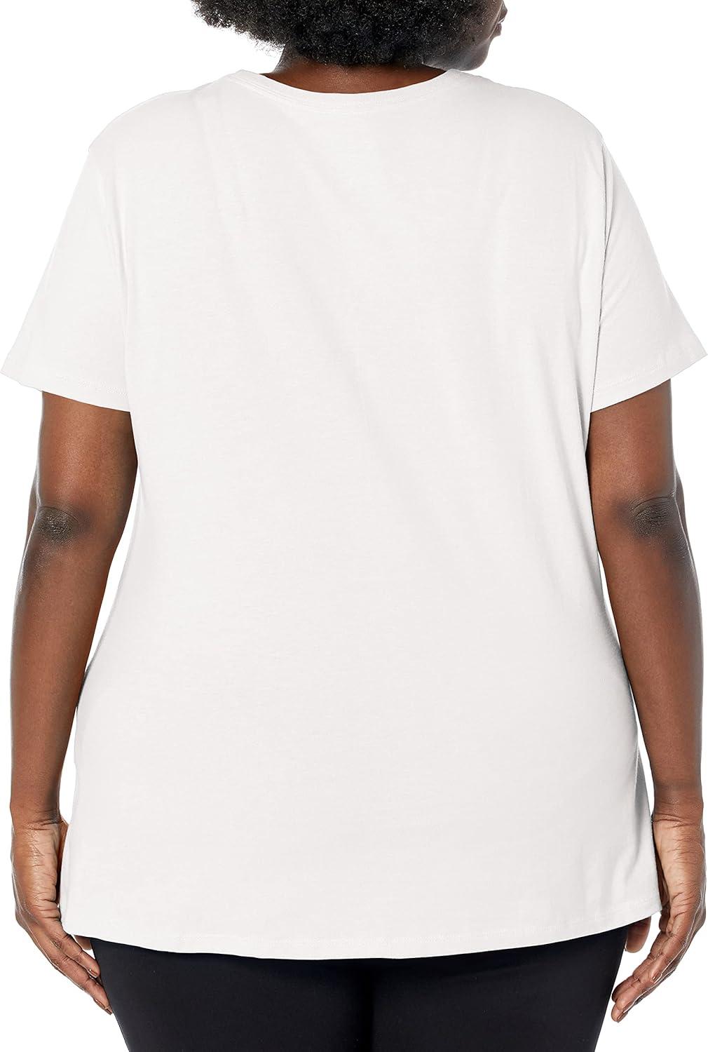 imageJUST My Size Womens PlusSize Short Sleeve Crew Neck TeeWhite