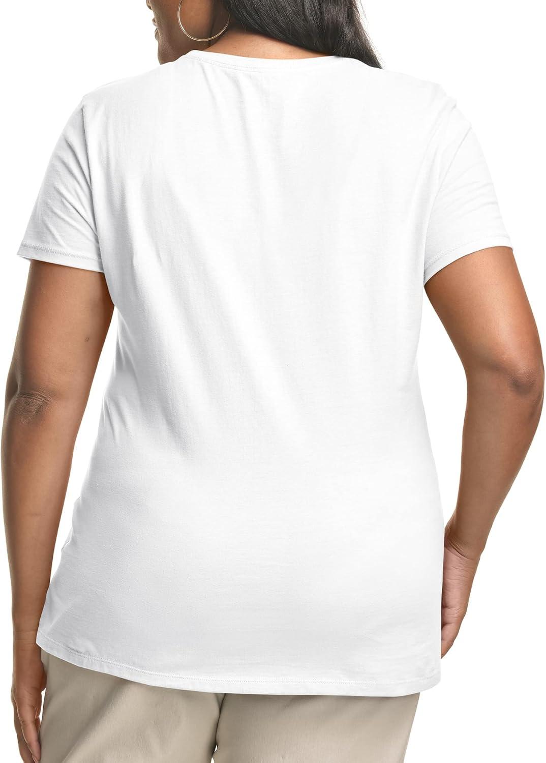 imageJUST My Size Womens PlusSize Short Sleeve Crew Neck TeeWhite