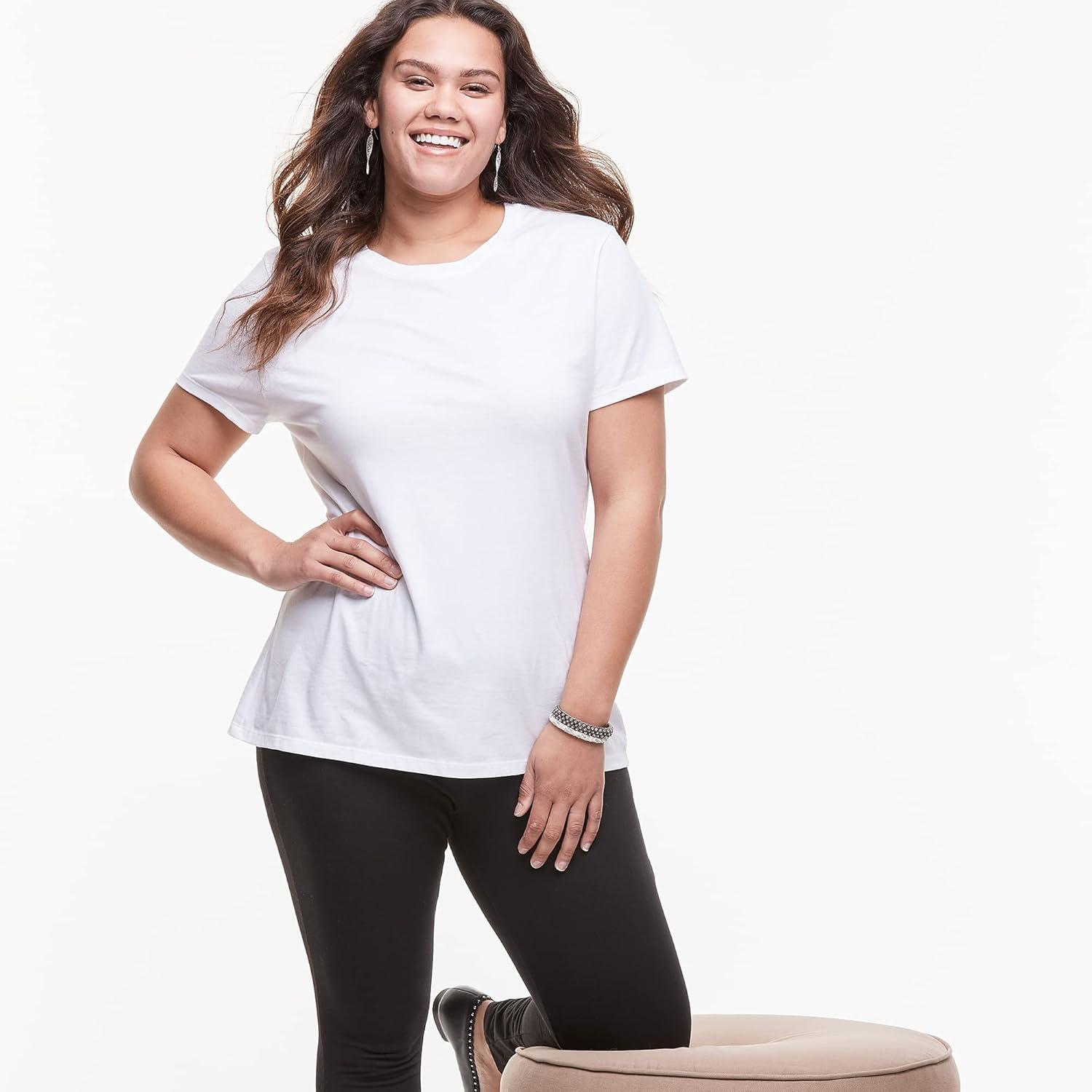 imageJUST My Size Womens PlusSize Short Sleeve Crew Neck TeeWhite