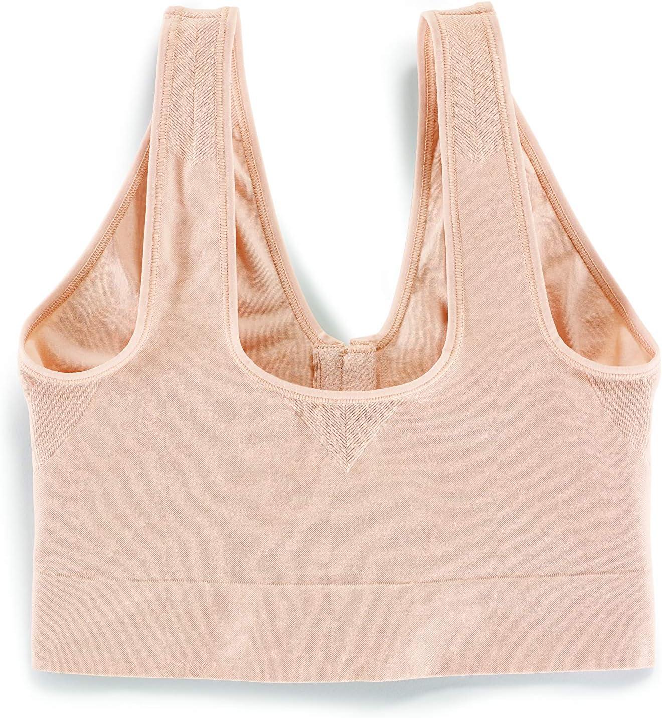 imageJust My Size Womens Wireless Bra Pure Comfort Full Figure FrontClose Bra Plus SizesSandshell