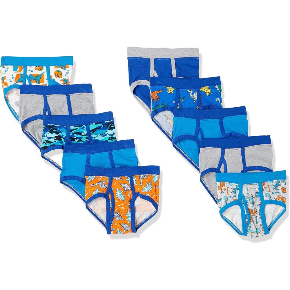 imageHanes Boys Brief Underwear Cotton Underwear for Boys No RideUp Briefs 6 and 10 PacksAssorted 10 Pack
