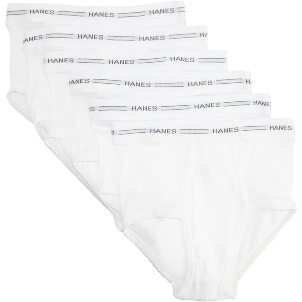 imageHanes Boys Brief Underwear Cotton Underwear for Boys No RideUp Briefs 6 and 10 PacksWhite 6 Pack