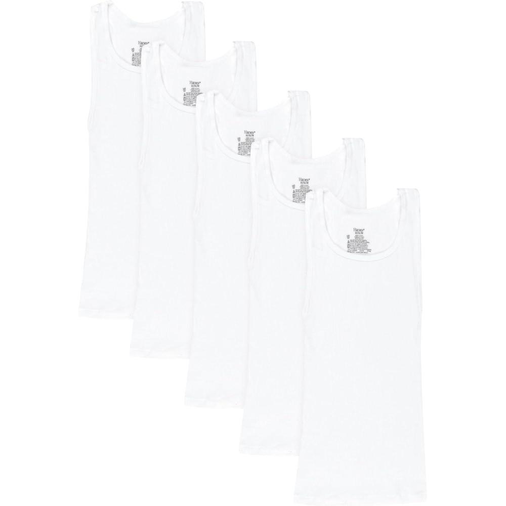 imageHanes Boys Ecosmart Cotton Tank Undershirt 5PackWhite