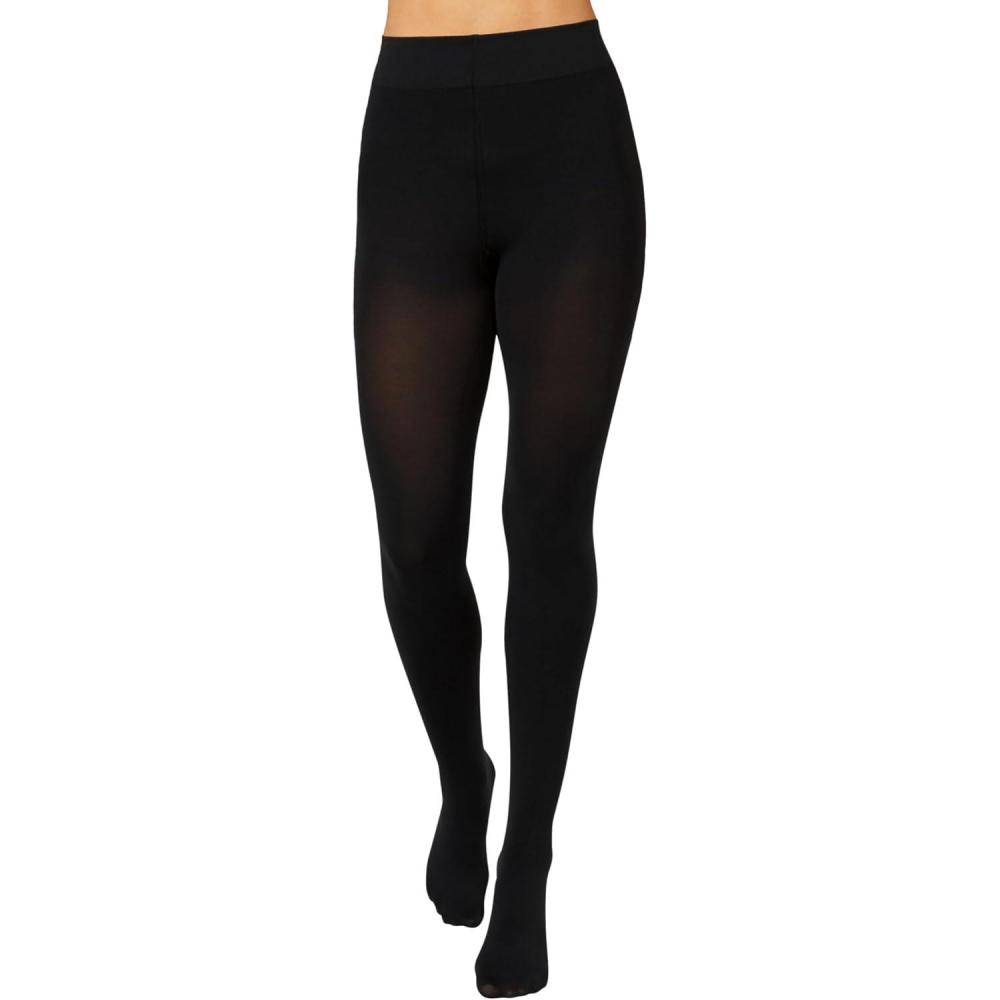 imageHanes EcoSmart Womens Same to Waist Sheer Toe Blackout Opaque TightsBlack