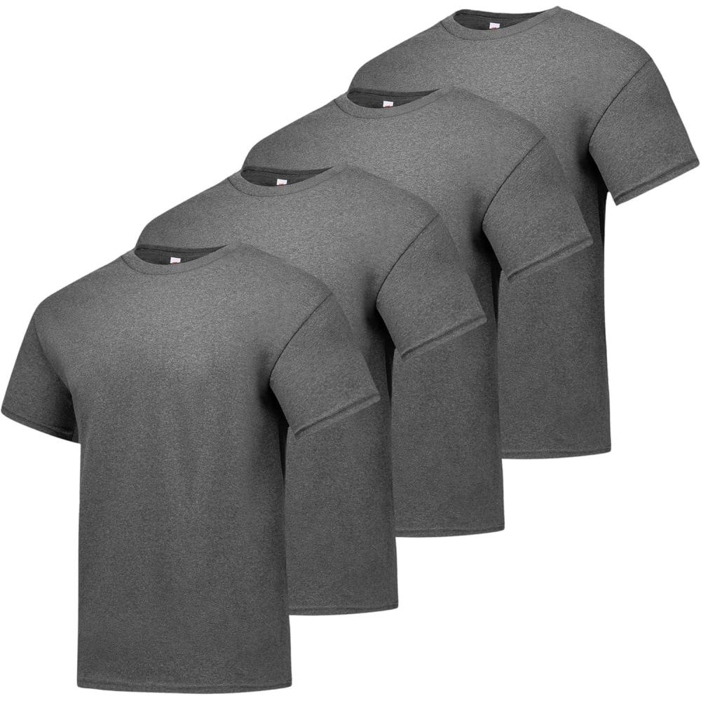 imageHanes Mens Essentials Tshirt 4 and 6 Packs ComfortSoft Tee Cotton Shirt for MenCharcoal Heather  4 Pack