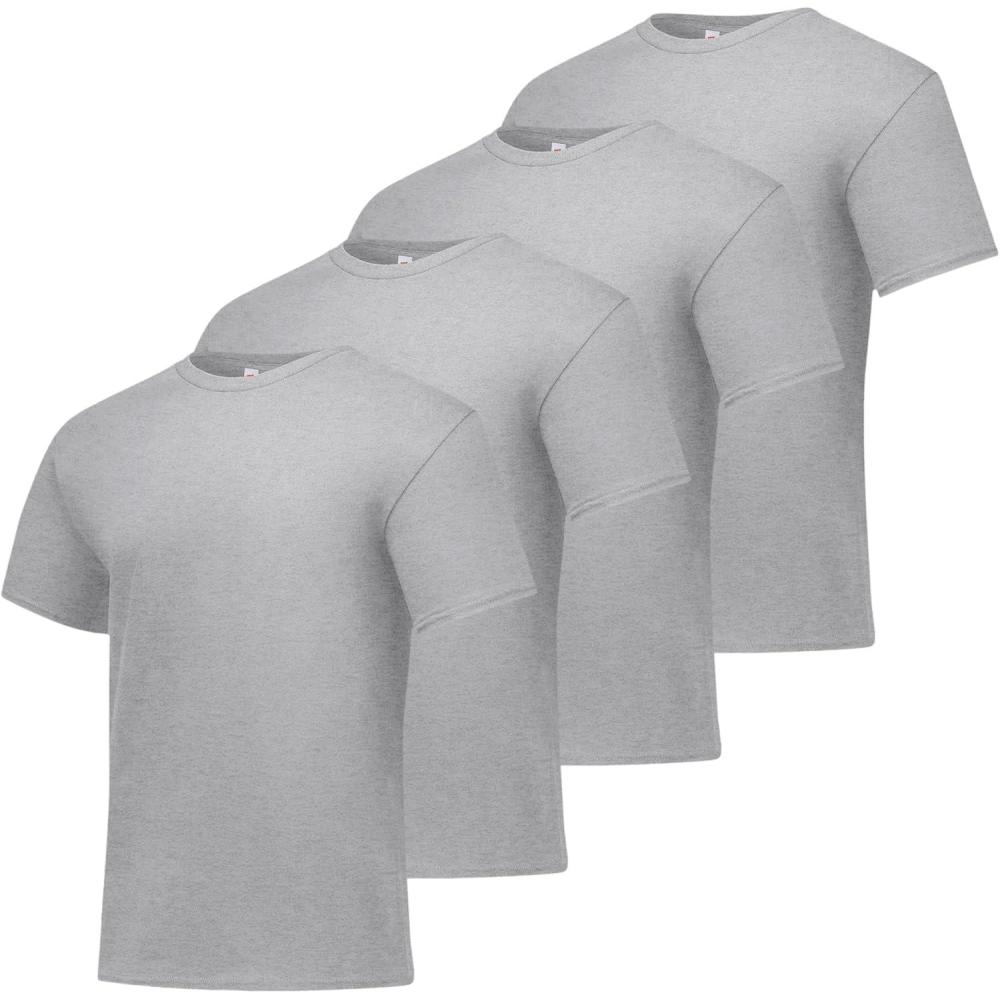 imageHanes Mens Essentials Tshirt 4 and 6 Packs ComfortSoft Tee Cotton Shirt for MenLight Steel  4 Pack