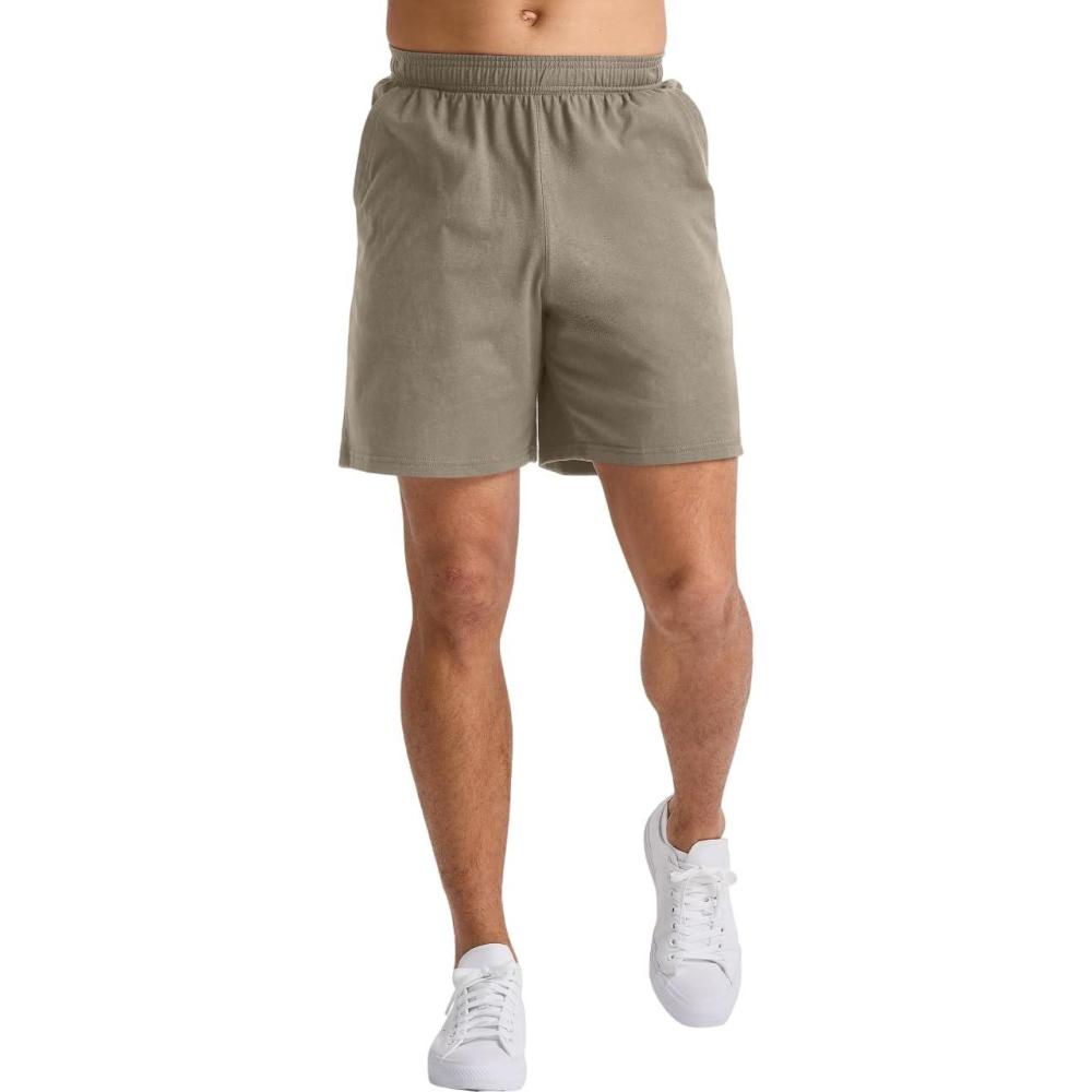 imageHanes Mens Jersey Pocket ShortOregano Heather