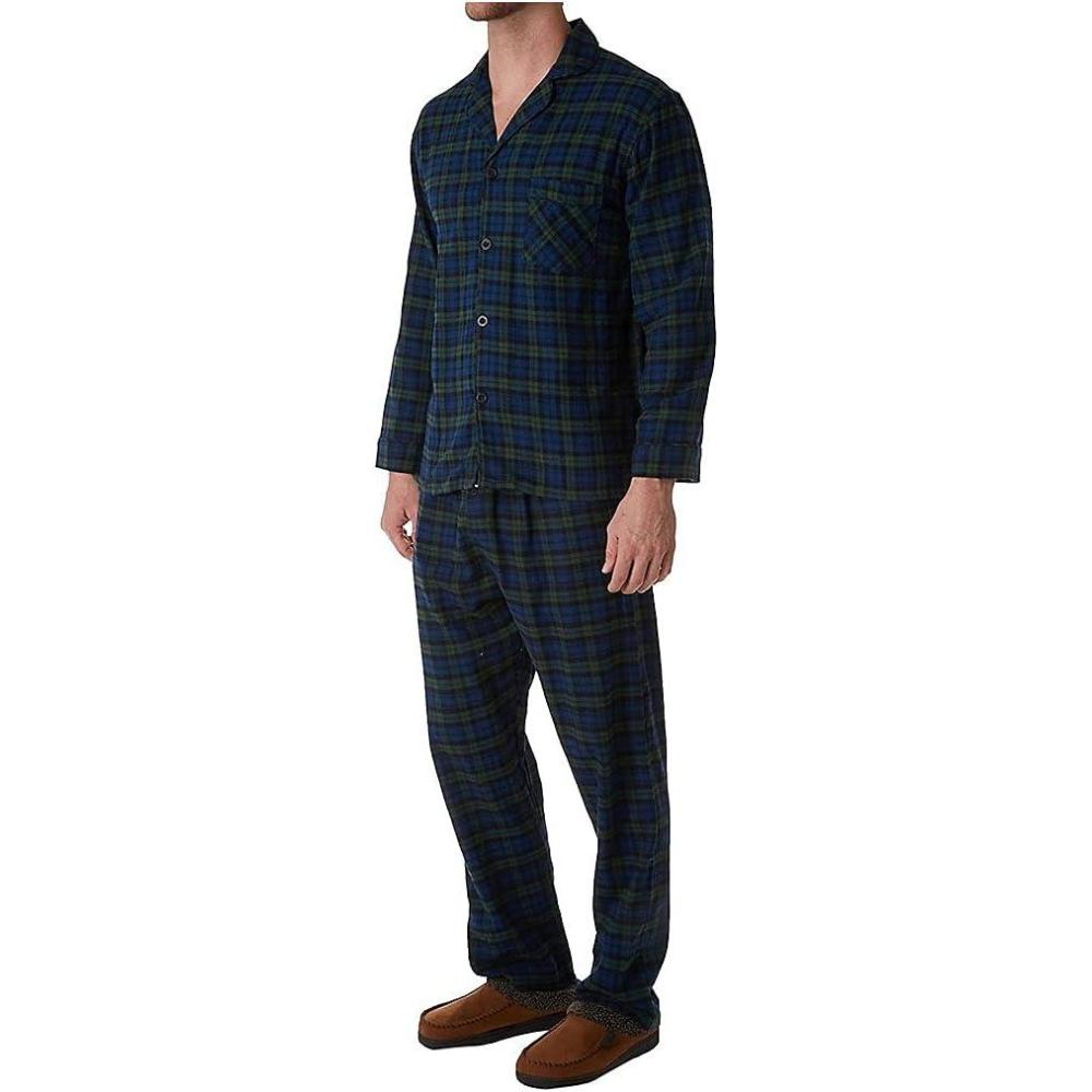 imageHanes Mens Long Sleeve Plain Weave Pajama SetGreen