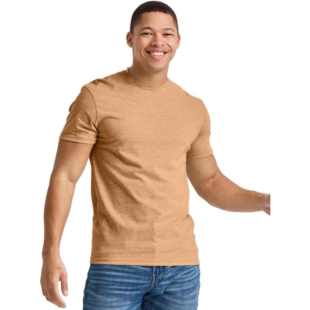 imageHanes Mens Originals Lightweight TShirt Crewneck TShirts for Men TriBlend Tee Available in TallAcorn Brown Pe Heather