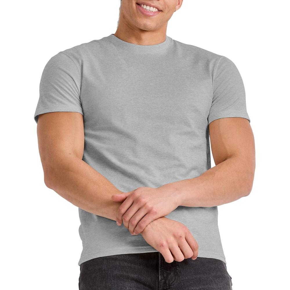 imageHanes Mens Originals Lightweight TShirt Crewneck TShirts for Men TriBlend Tee Available in TallSilverstone Pe Heather