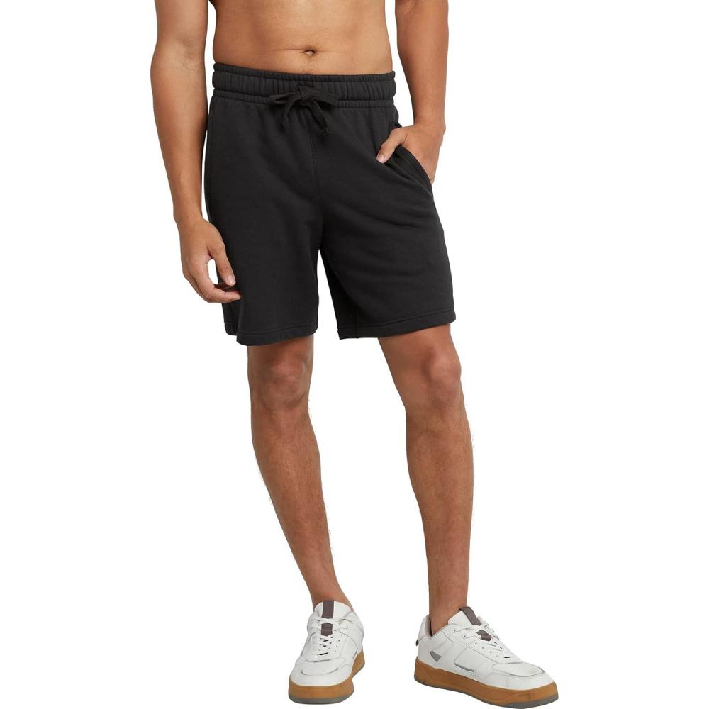 imageHanes Mens Originals Sweat Shorts Midweight Fleece Shorts with Pockets 8quotBlack