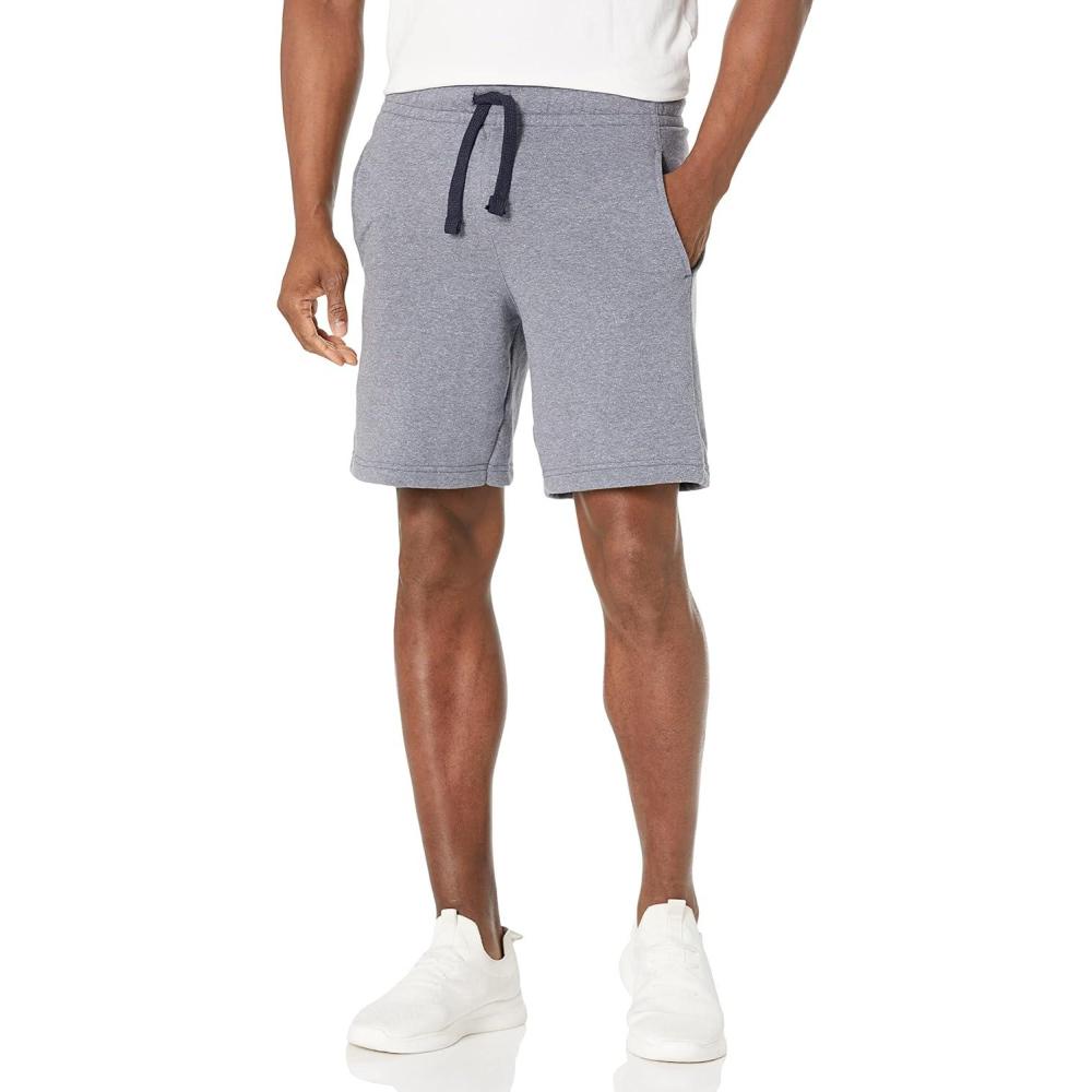 imageHanes Mens Originals Sweat Shorts Midweight Fleece Shorts with Pockets 8quotNavy Pe Heather