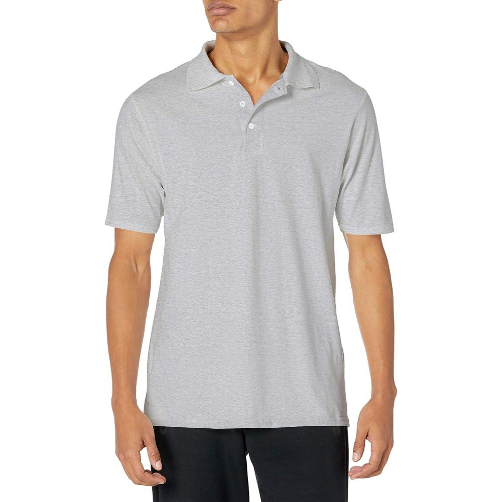 imageHanes Mens Short Sleeve XTemp Performance PoloLight Steel