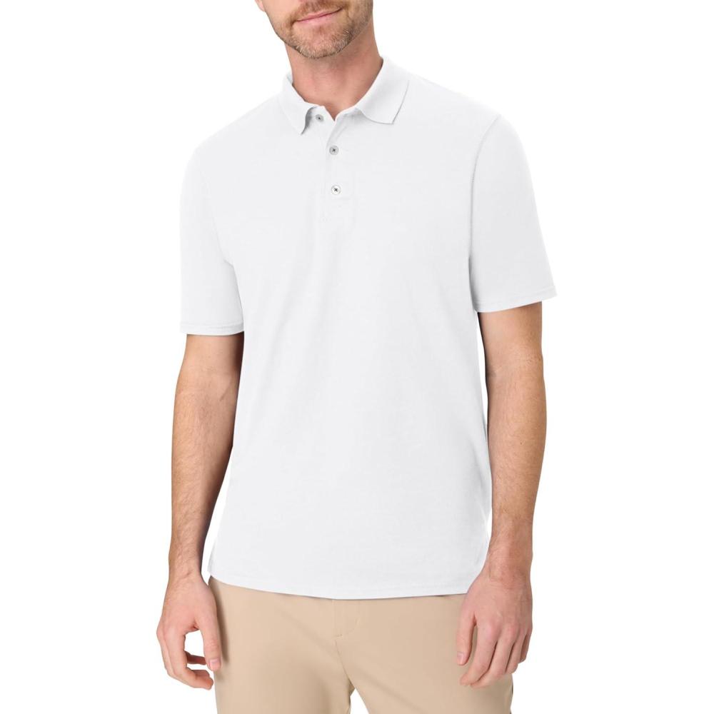 imageHanes Mens Short Sleeve XTemp Performance PoloWhite