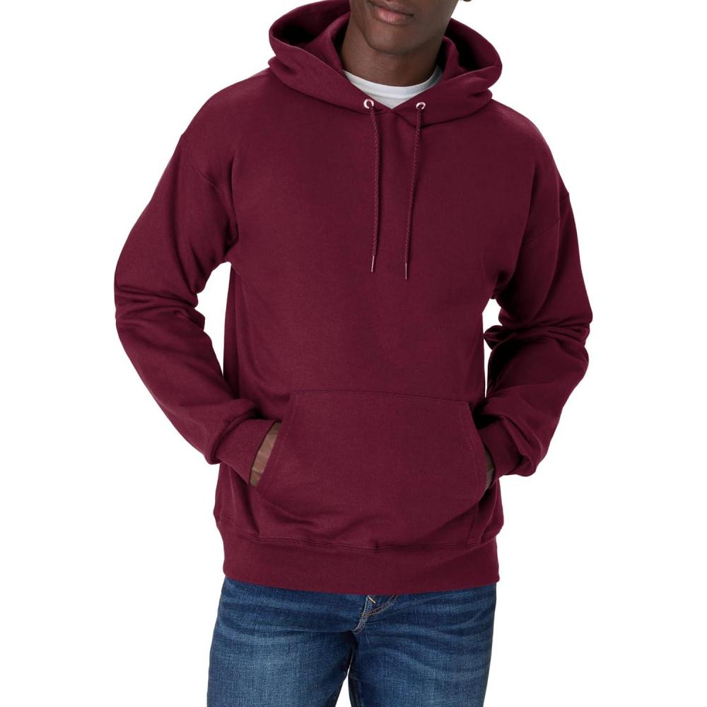 imageHanes Mens Ultimate Sweatshirt Heavyweight Fleece Hoodie Cotton Sweatshirt for MenMaroon