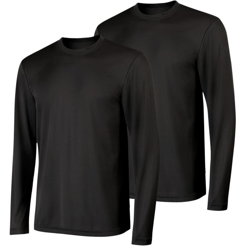 imageHanes Sport Mens LongSleeve TShirt Pack Cool DRI MoistureWicking Performance TShirts Performance Tee 2PackBlack  2 Pack