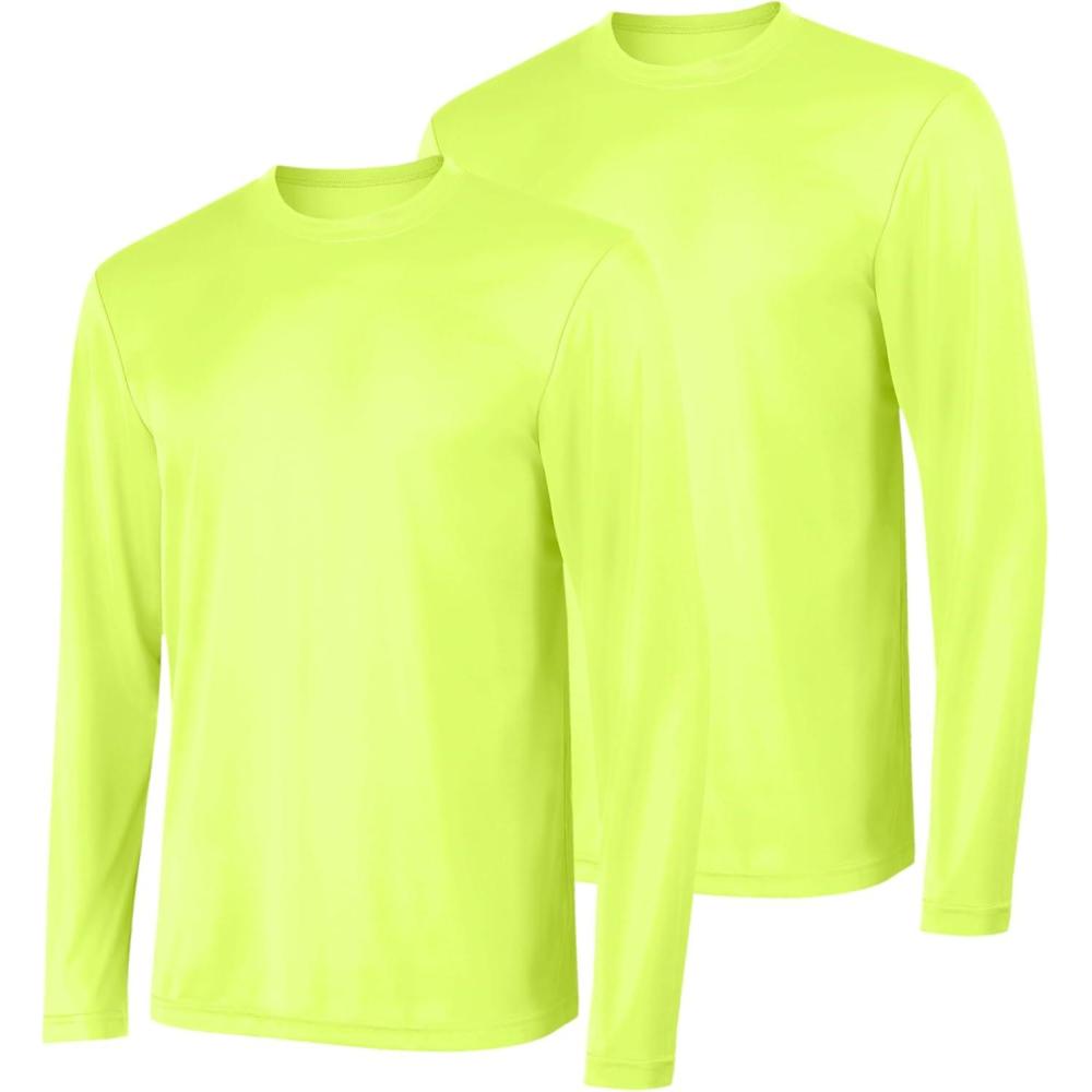 imageHanes Sport Mens LongSleeve TShirt Pack Cool DRI MoistureWicking Performance TShirts Performance Tee 2PackSafety Green