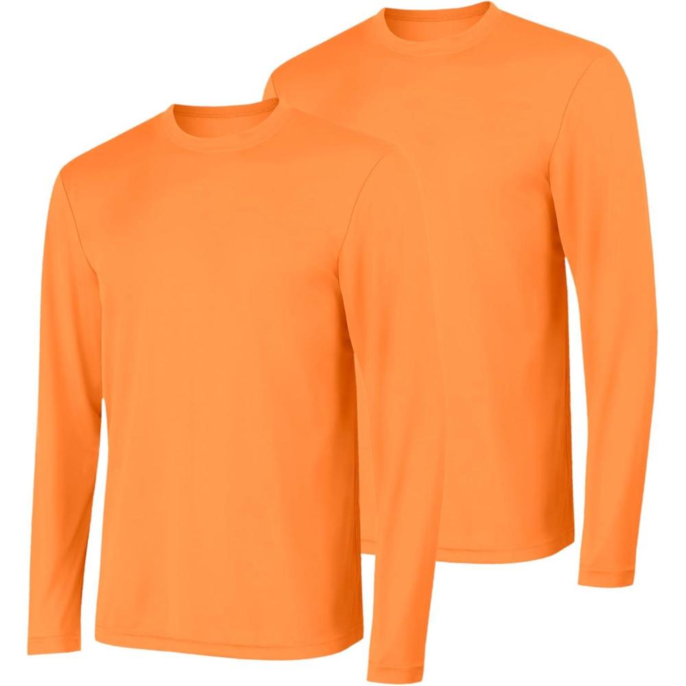 imageHanes Sport Mens LongSleeve TShirt Pack Cool DRI MoistureWicking Performance TShirts Performance Tee 2PackSafety Orange