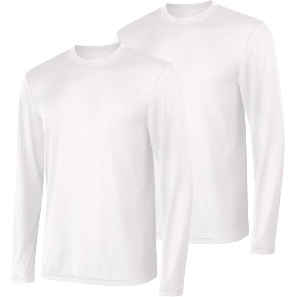 imageHanes Sport Mens LongSleeve TShirt Pack Cool DRI MoistureWicking Performance TShirts Performance Tee 2PackWhite