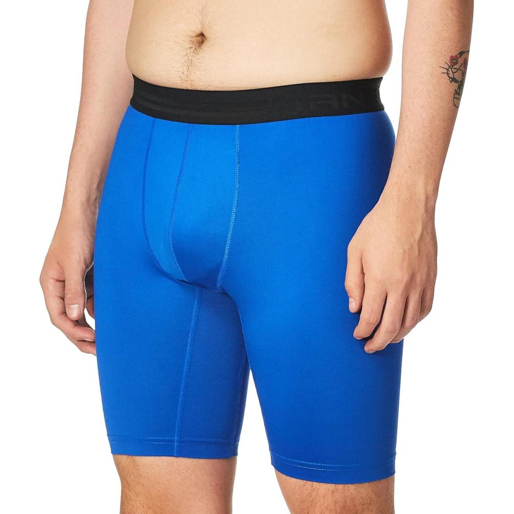 imageHanes Sport Mens Performance Compression ShortAwesome BlueEbony