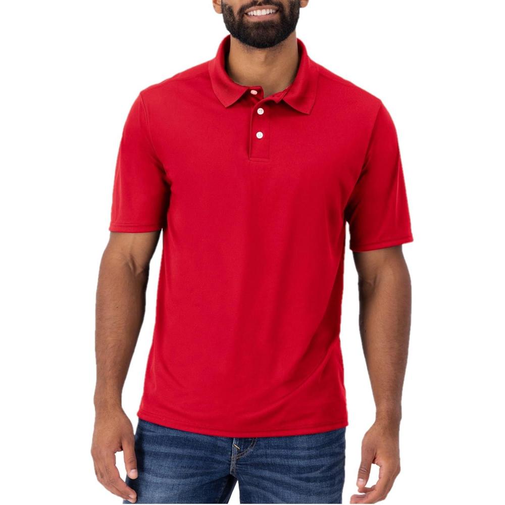 imageHanes Sport Mens Polo Shirt Mens Cool DRI MoistureWicking Performance Polo Shirt Jersey Knit Performance Polo ShirtDeep Red
