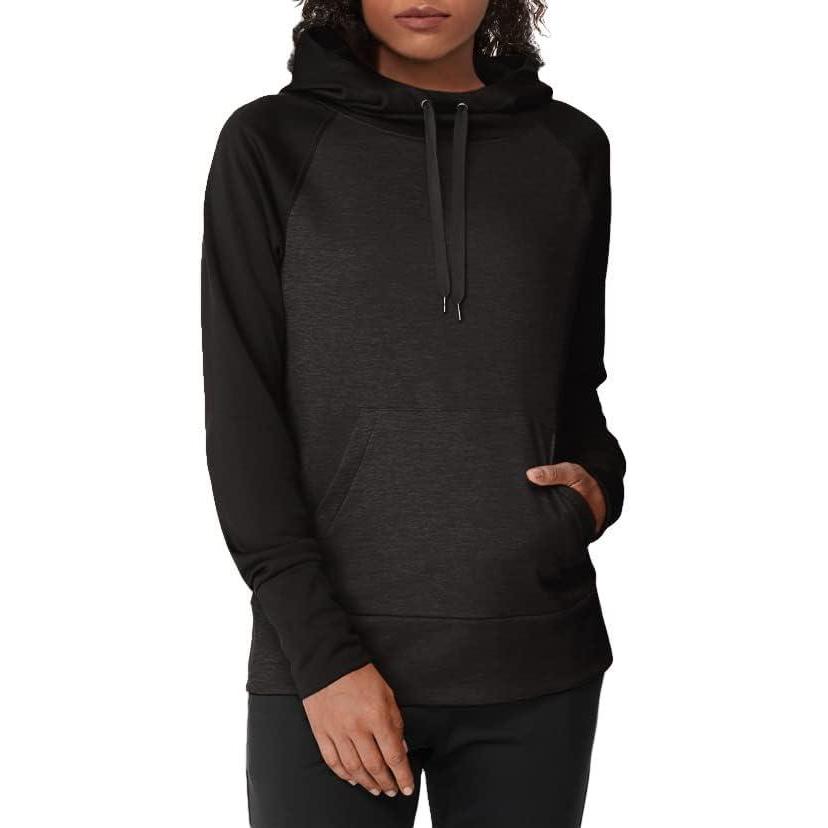 imageHanes Sport Womens Performance Fleece Pullover HoodieBlack SolidBlack Heather