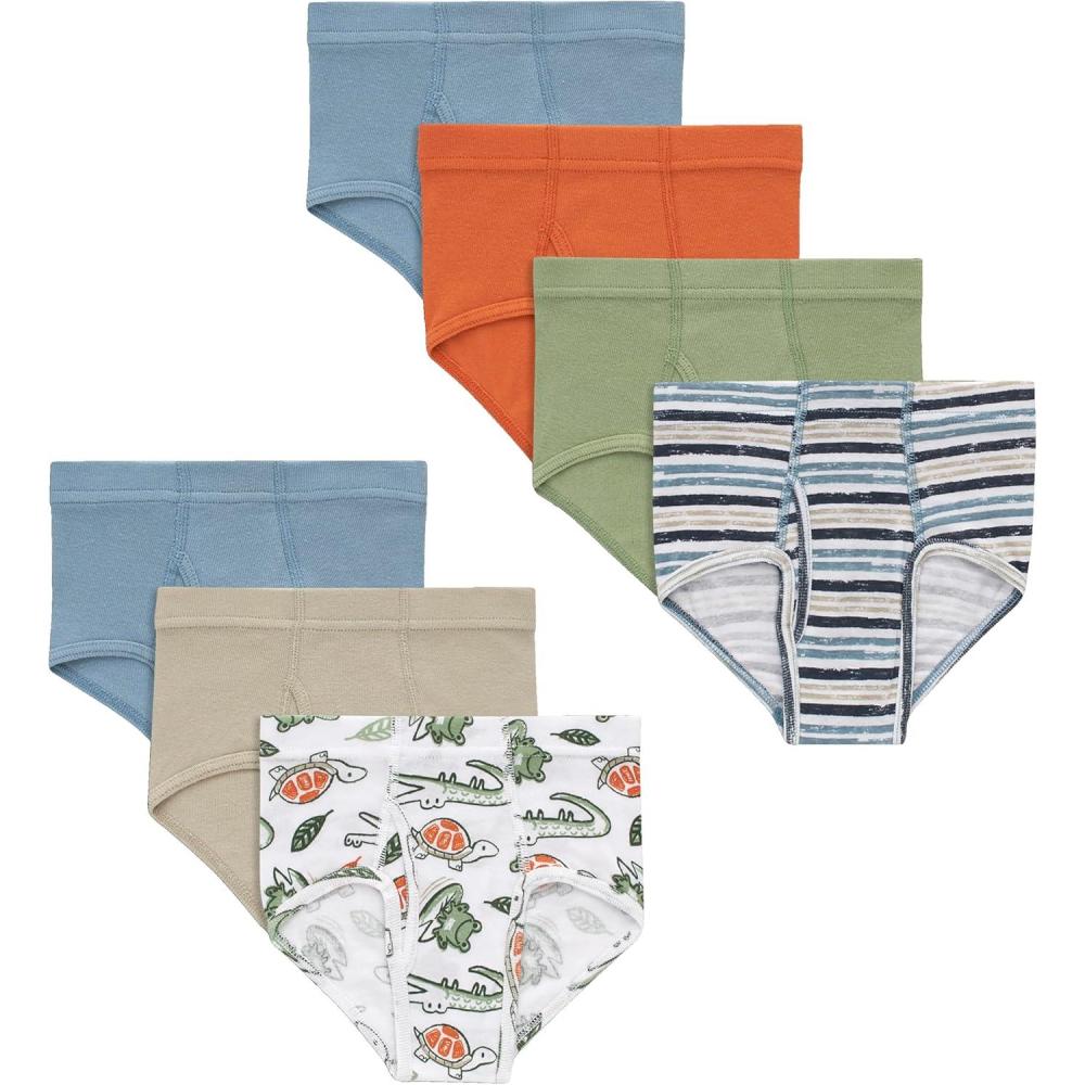 imageHanes Toddler Boys Organic Cotton Underwear Pure Comfort 100 Cotton Boxer Briefs Available 10 ampamp 7 PackTan White Blue Green Beige