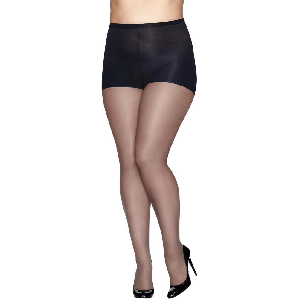 imageHanes Womens Absolutely Ultra Sheer Control Top with Reinforced Toe PlusSizeBarely Black