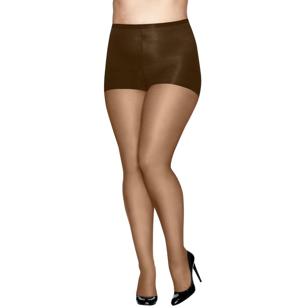 imageHanes Womens Absolutely Ultra Sheer Control Top with Reinforced Toe PlusSizeGentle Brown