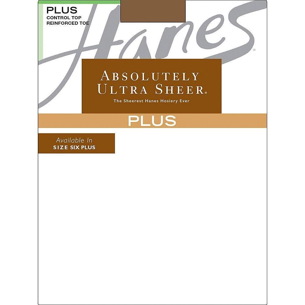 imageHanes Womens Absolutely Ultra Sheer Control Top with Reinforced Toe PlusSizeGentlebrown