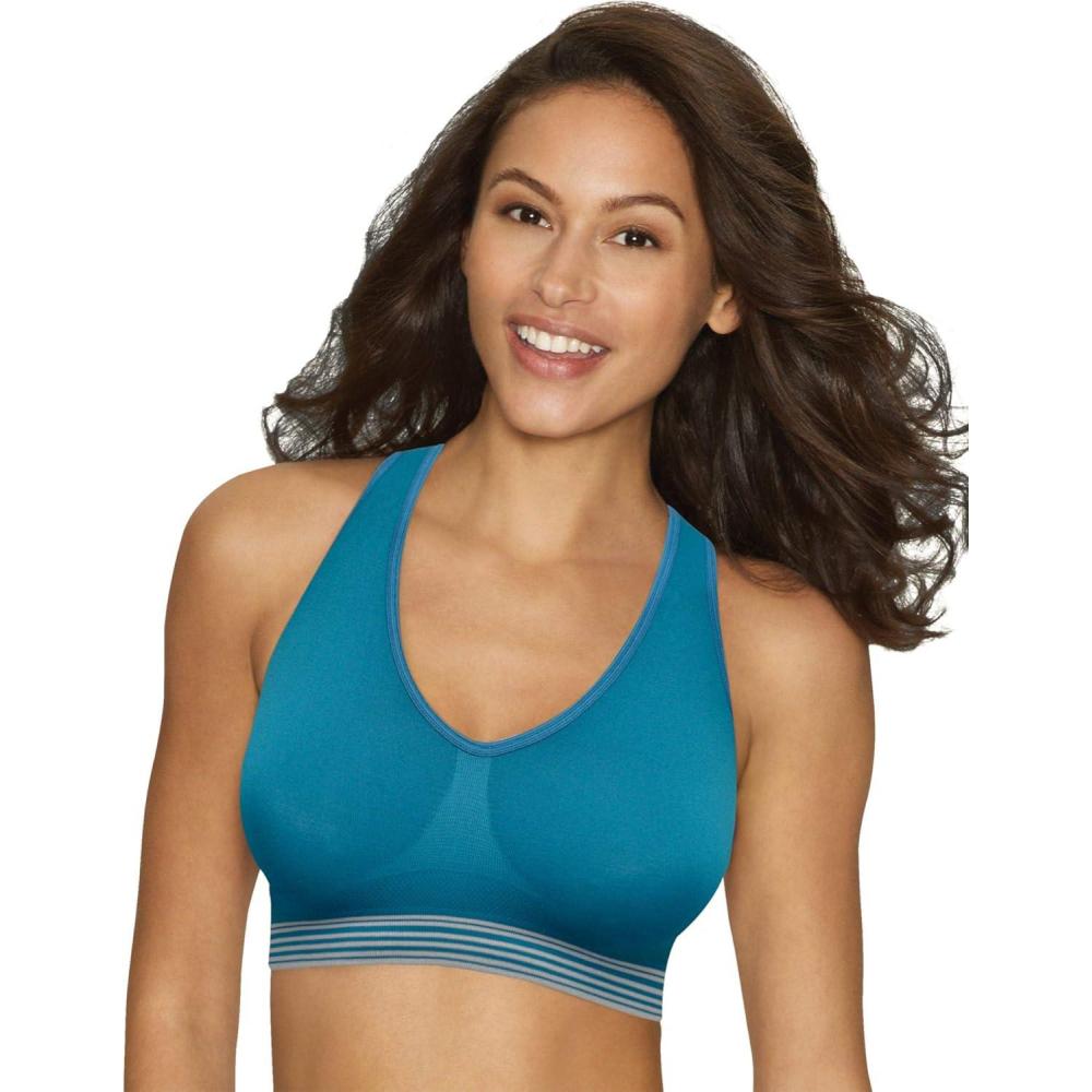 imageHanes Womens Cozy Wireless Bra FullCoverage Pullover Bra Seamless TShirt BraTeal