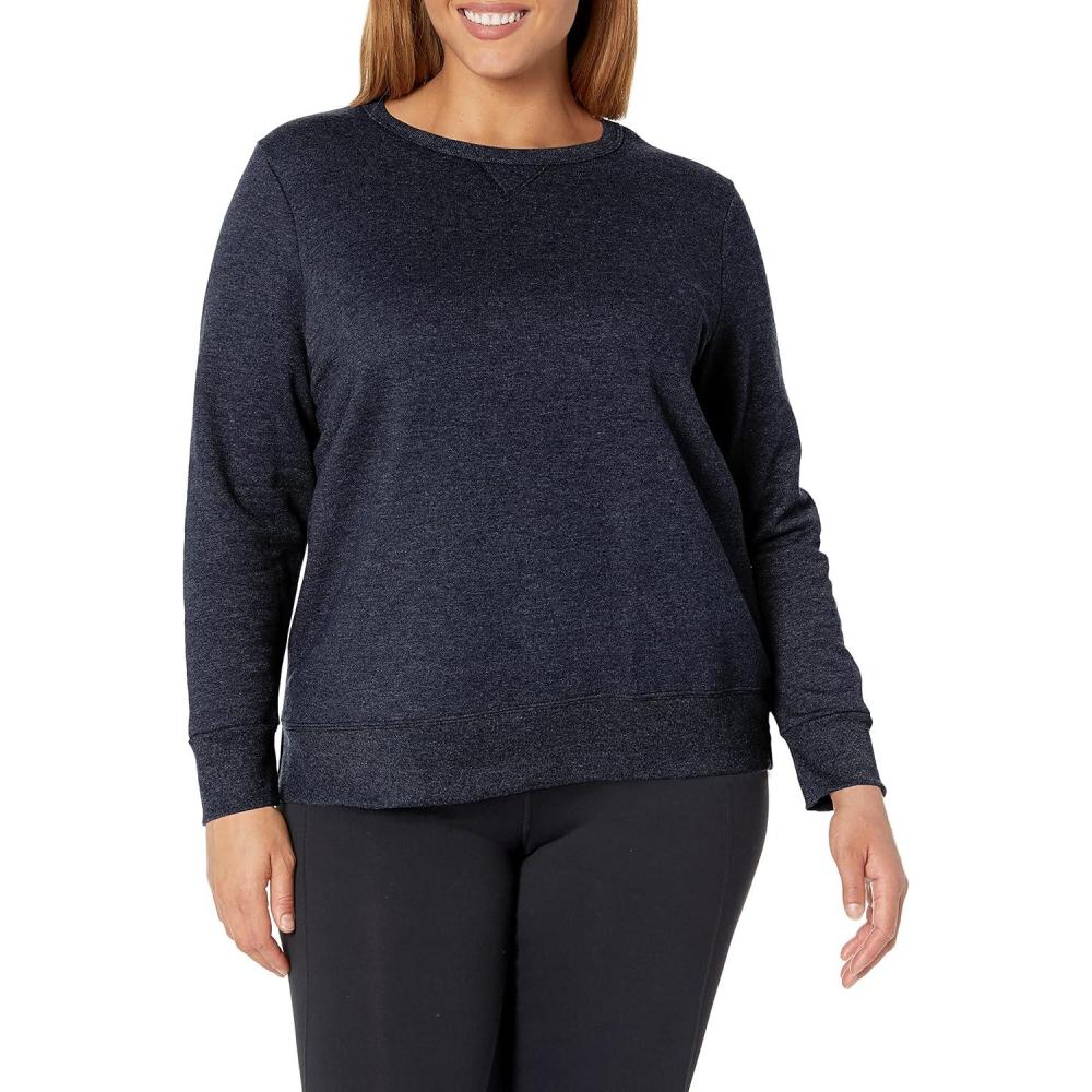 imageHanes Womens Just My Size Plus Size Sweatshirt EcoSmart Fleece Pullover with VNotchEbony