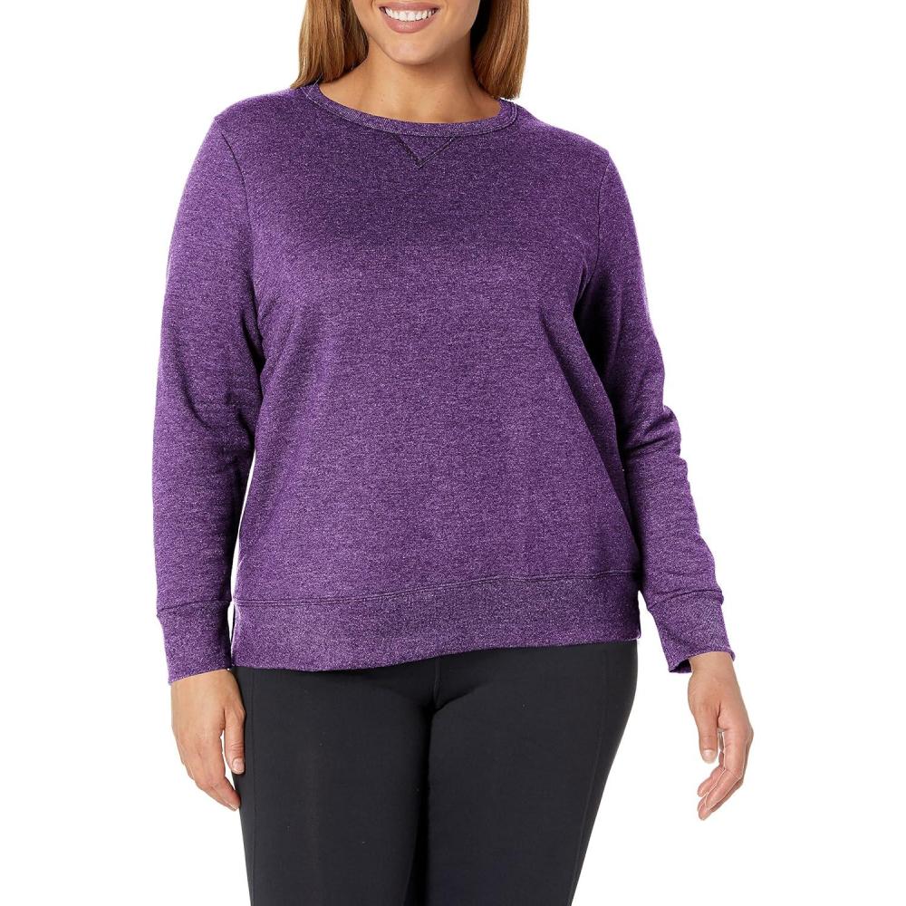 imageHanes Womens Just My Size Plus Size Sweatshirt EcoSmart Fleece Pullover with VNotchViolet Splendor Heather