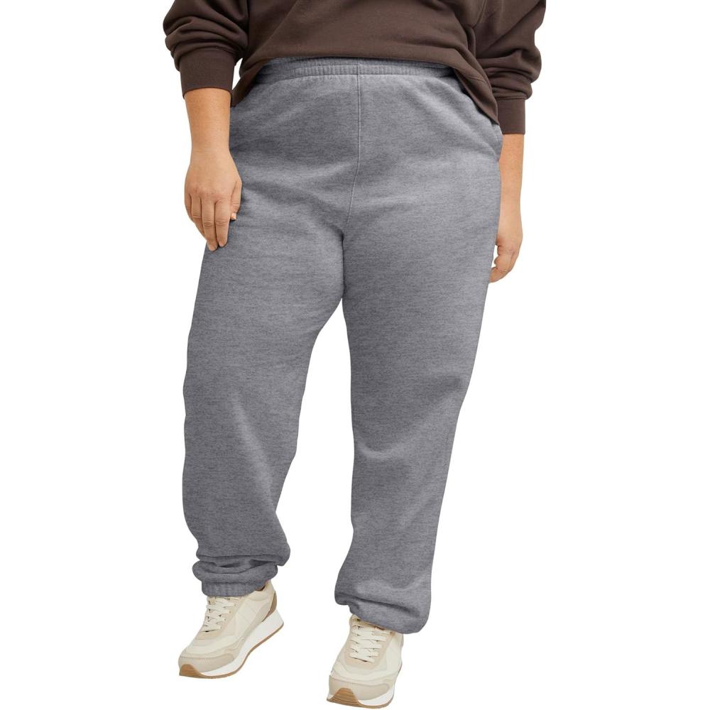 imageHanes Womens Originals Midweight Fleece Joggers Sweatpants with Pockets Place Flowers 30quot PlusLight Steel