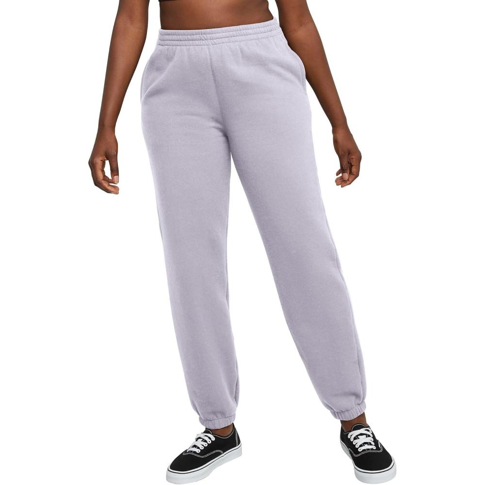 imageHanes Womens Originals Midweight Fleece Joggers Sweatpants with Pockets Place Flowers 30quot PlusUrban Lilac