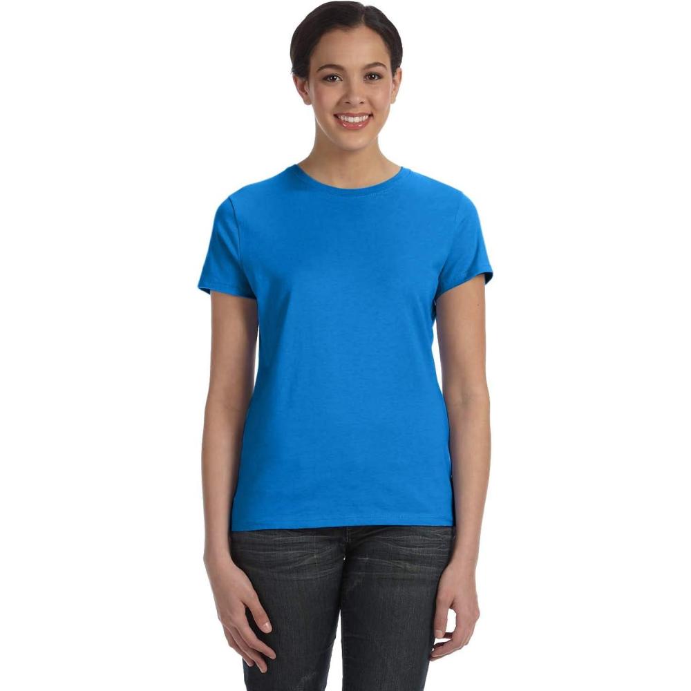 imageHanes Womens PerfectT Crewneck TShirt Lightweight Cotton Short Sleeve Tee for WomenBluebell Breeze