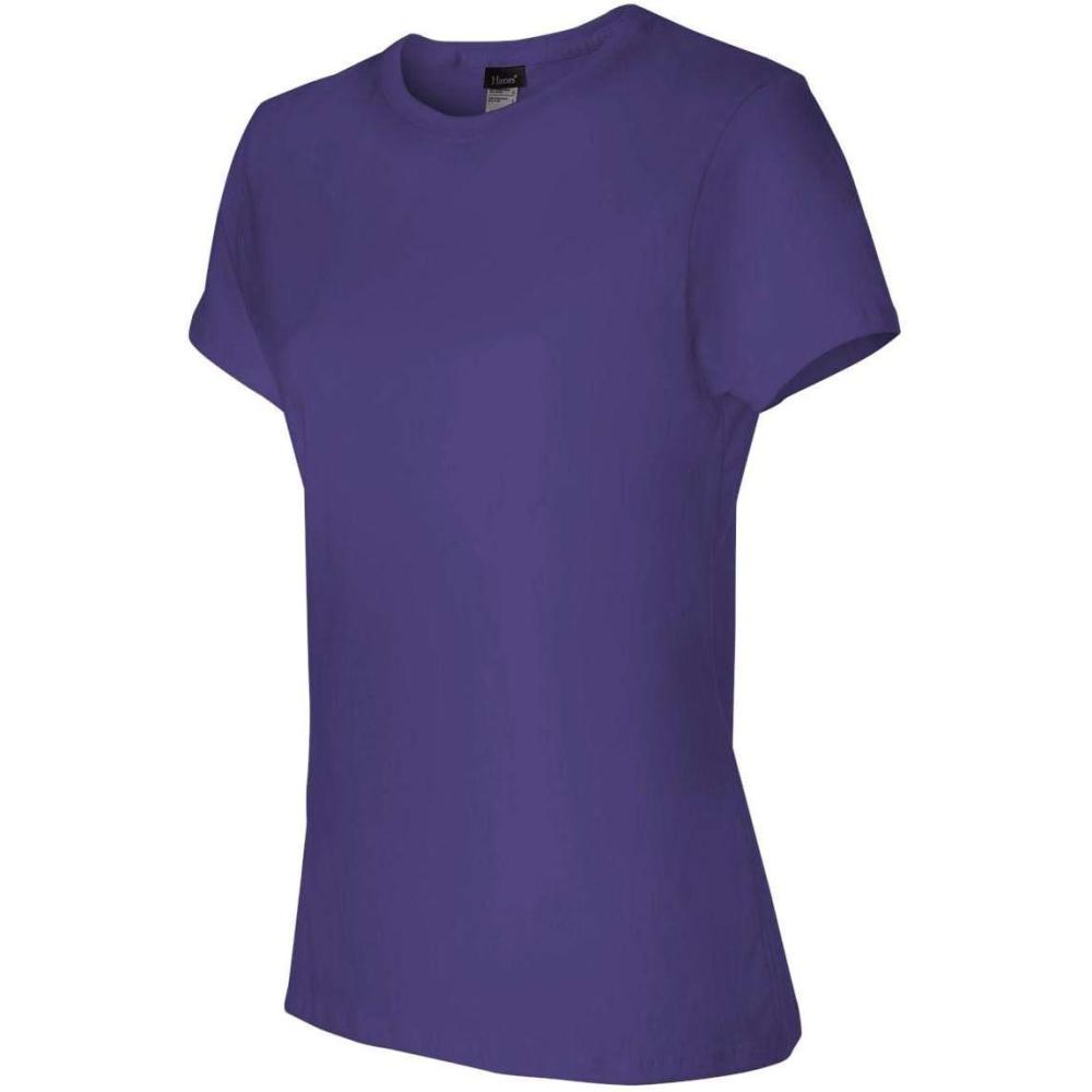 imageHanes Womens PerfectT Crewneck TShirt Lightweight Cotton Short Sleeve Tee for WomenPurple