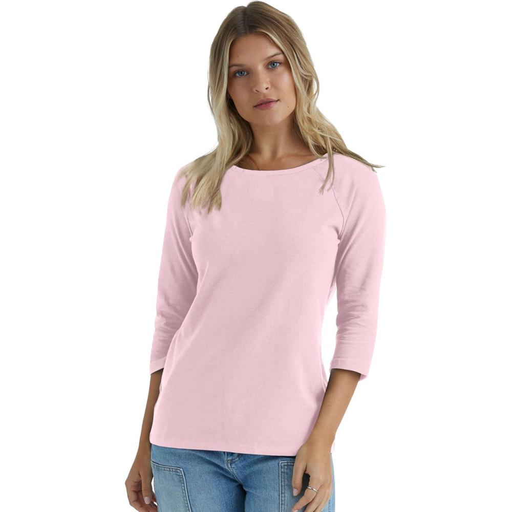 imageHanes Womens Raglan Sleeve Stretch Cotton Crewneck TeePaleo Pink