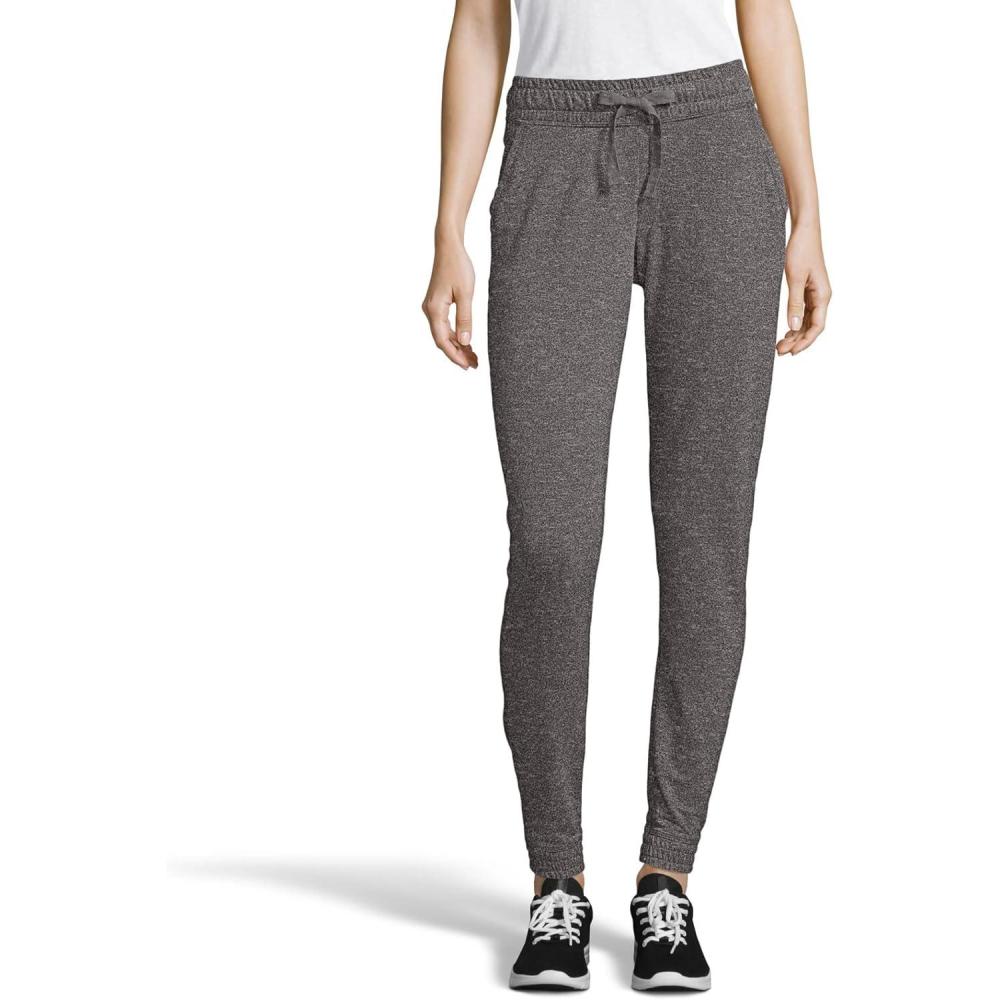 imageHanes Womens Triblend French Terry Jogger with PocketsBlack Heather