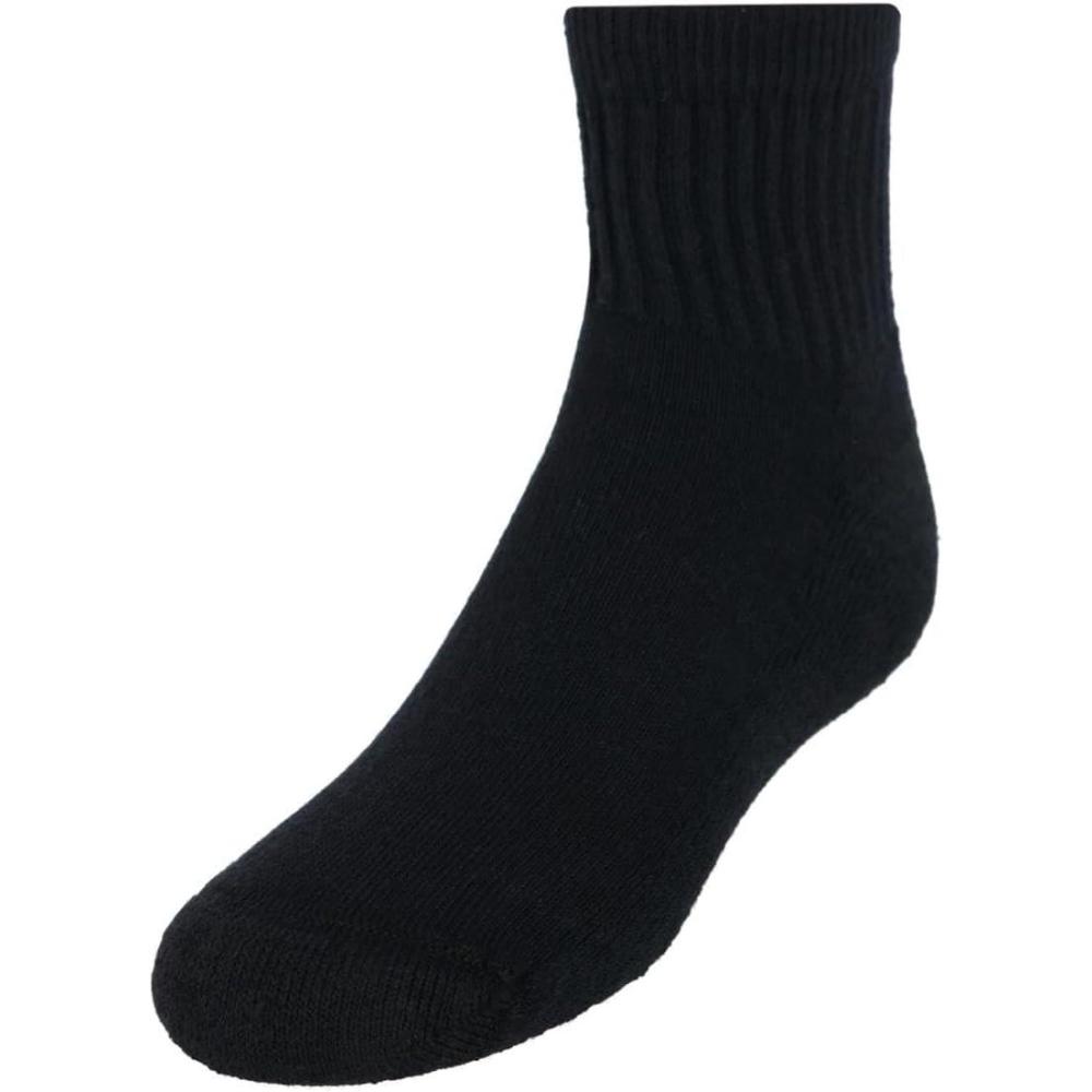 imageHanes boys Socks Double Tough Cushioned Ankle and No Show 12pair PacksAnkle Black 12 Pack