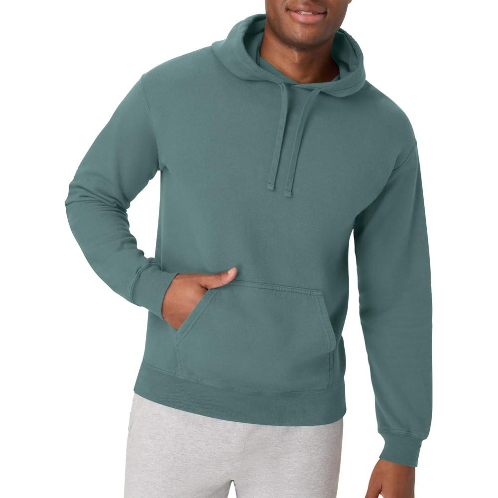 imageHanes mens Originals Fleece Hoodie Garment Dyed Hooded Sweatshirt Unisex Fleece PulloverCypress Green