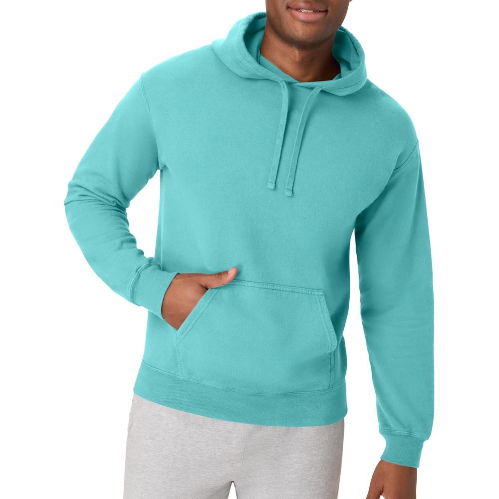 imageHanes mens Originals Fleece Hoodie Garment Dyed Hooded Sweatshirt Unisex Fleece PulloverMint