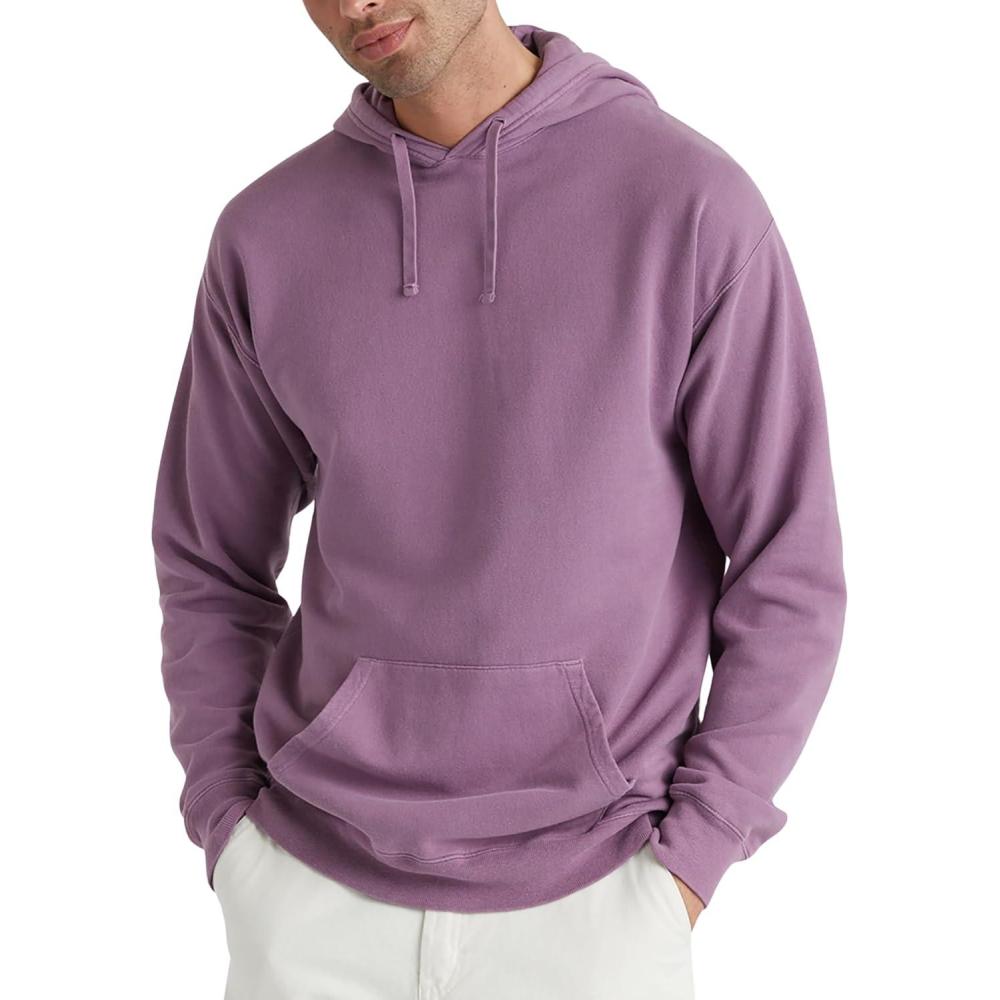 imageHanes mens Originals Fleece Hoodie Garment Dyed Hooded Sweatshirt Unisex Fleece PulloverPurple Plum Raisin