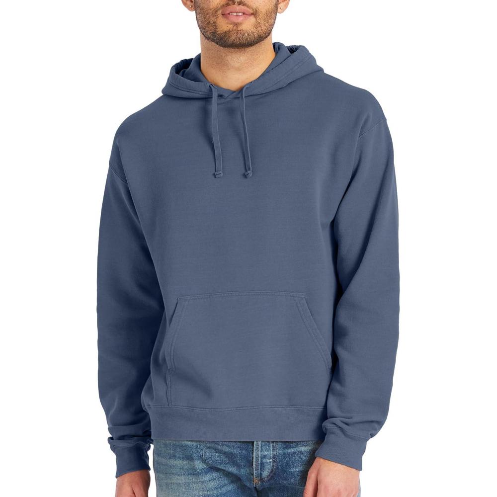 imageHanes mens Originals Fleece Hoodie Garment Dyed Hooded Sweatshirt Unisex Fleece PulloverSaltwater