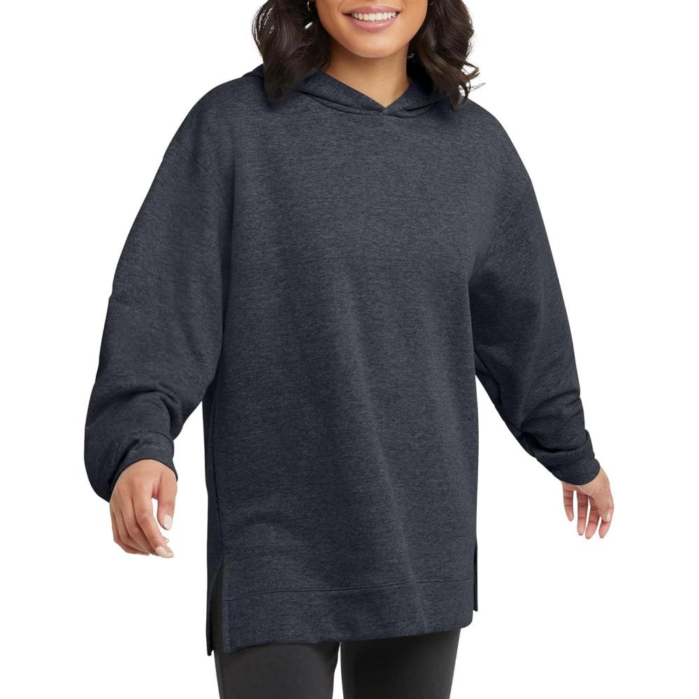 imageHanes womens Ecosmart Fleece Hoodie Midweight Sweatshirt for Women Kanga PocketSlate Heather